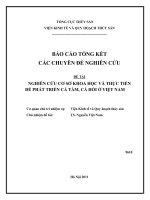 Nghiên cứu cơ sở khoa học và thực tiễn để phát triển cá tầm, cá hồi ở Việt Nam