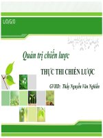 Tiểu luận môn quản trị chiến lược Thực thi chiến lược