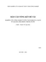 Nghiên cứu công nghệ tuyển tách MgCO3, CaCO3 từ quặng dolomite trong nước
