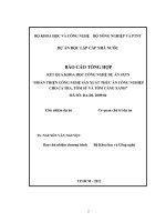 Hoàn thiện công nghệ sản xuất thức ăn công nghiệp cho cá tra, tôm sú và tôm càng xanh