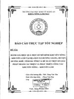 đánh giá hiệu quả một số mô hình khuyến nông-khuyến lâm tại đại bàn hương giang - hương khê ht và đề xuất một số giải pháp nhằm cải thiện và phát triển công tác kn-kl