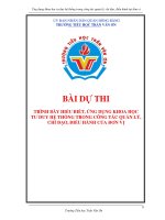 bài dự thi trình bày hiểu biết ứng dụng khoa học tư duy hệ thống trong công tác quản lý chỉ đạo điều hành của đơn vị