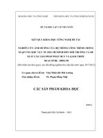 Nghiên cứu ảnh hưởng của hệ thống công trình chống ngập úng khu vực TP. Hồ Chí Minh đến môi trường và đề xuất các giải pháp phát huy và giảm thiểu - Phụ lục