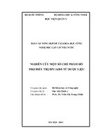 Nghiên cứu một số chế phẩm hỗ trợ điều trị HIV-AIDS từ dược liệu