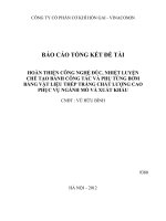 Hoàn thiện công nghệ đúc, nhiệt luyện chế tạo bánh công tác và phụ tùng bơm bằng vật liệu thép trắng chất lượng cao phục vụ ngành mỏ và xuất khẩu