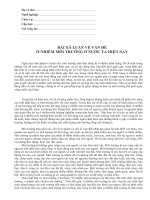 BÀI XÃ LUẬN VỀ VẤN ĐỀ  Ô NHIỄM MÔI TRƯỜNG Ở NƯỚC TA HIỆN NAY