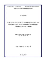 Tính năng sản xuất và định hướng chọn lọc nâng cao khả năng sinh trưởng của lợn Piétrain kháng stress (TT)