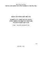 Nghiên cứu, thiết kế xây dựng cổng thông tin điện tử cho CSDL ngành cơ khí Việt Nam