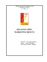 BÀI GIẢNG MÔN MARKETING DỊCH VỤ