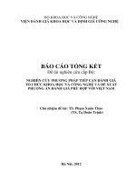Nghiên cứu phương pháp tiếp cận đánh giá tổ chức khoa học và công nghệ và đề xuất các phương án đánh giá phù hợp với Việt Nam