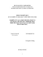 Nghiên cứu lựa chọn phương pháp và xây dựng chi tiết quy trình dự báo thời tiết hạn ngắn tại các đơn vị dự báo ở miền Bắc