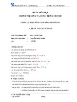 ĐỒ án môn học chính trị sông và công trình ven biển