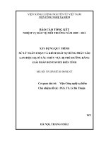 Xây dựng quy trình xử lý ngăn chặn và kiểm soát sự bùng phát tảo lam độc hại ở các thuỷ vực bị phú dưỡng bằng giải pháp bentonite biến tính