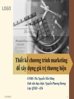 Thiết kế chương trình marketing để xây dựng giá trị thương hiệu