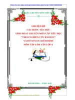 CHUYÊN ĐỀ:  CÁC BƯỚC TỔ CHỨC  SINH HOẠT CHUYÊN MÔN CẤP TIỂU HỌC “THEO NGHIÊN CỨU BÀI HỌC”  VÀ HỒ SƠ LƯU KIỂM ĐỊNH MÔN TẬP LÀM VĂN LỚP 4.
