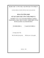 Nghiên cứu các giải pháp chống thoái hoá, phục hồi và phát triển bền vững rừng luồng tại Thanh Hoá