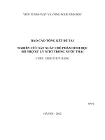 Nghiên cứu sản xuất chế phẩm sinh học hỗ trợ xử lý nitơ trong nước thải
