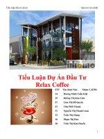 Tiểu luận môn đầu tư dự án Dự Án Đầu Tư Relax Coffee