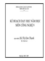 KẾ HOẠCH DẠY HỌC NĂM HỌC MÔN: CÔNG NGHỆ 9  (Năm học 20142015)