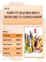 NGHIÊN CỨU HOẠT ĐỘNG ĐỊNH VỊ THƯƠNG HIỆU CỦA TẬP ĐOÀN KINH ĐÔ