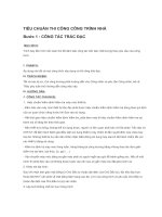 TIÊU CHUẨN THI CÔNG CÔNG TRÌNH NHÀ