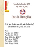 Đánh giá giá trị thương hiệu mì ăn liền Omachi với sinh viên trường đại học bách khoa Hà Nội
