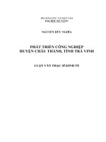 PHÁT TRIỂN CÔNG NGHIỆP HUYỆN CHÂU THÀNH, TỈNH TRÀ VINH (Luận văn thạc sĩ kinh tế)