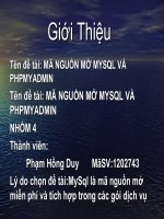 Tiểu luận môn mã nguồn mở MÃ NGUỒN MỞ MYSQL VÀ PHPMYADMIN
