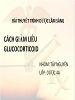 Bài thuyết trình dược lâm sàng-cách giảm liều dùng glucocorticoid