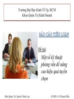 Một số kỹ thuật phỏng vấn để nâng cao hiệu quả tuyển chọn