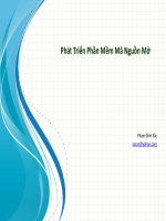 Phát Triển Phần Mềm Mã Nguồn Mở  Lập Trình PHP & Objects