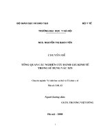 Tổng quan các nghiên cứu đánh giá kinh tế trong sử dụng vắc xin