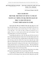 Báo cáo đề dẫn Hội nghị - Hội thảo xây dựng và chia sẻ nguồn lực thông tin địa phương dạng số phục vụ bảo tồn di sản và phát triển kinh tế - xã hộ