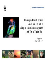 đánh giá khu hệ chim và dự án bảo tòn hành lang xanh tỉnh thừa thiên huế