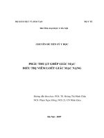 Phẫu thuật ghép giác mạc điều trị viêm loét giác mạc nặng