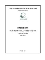Hướng dẫn phần mềm thành lập hồ sơ địa chính TMV ECADAS