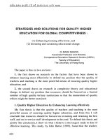 Strategies and solutions for quality higher education for global competitiveness  (1) Enhancing learning effectively, and (2) Initiating and sustaining educational change