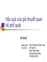 Hậu quả của giả thuyết quan hệ phổ quát