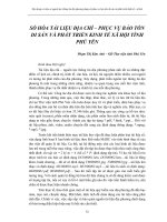 Số hóa tài liệu địa chí – phục vụ bảo tồn di sản và phát triển kinh tế - xã hội tỉnh Phú Yên