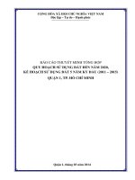 BÁO cáo THUYẾT MINH TỔNG hợp QUY HOẠCH sử DỤNG đất đến năm 2020, kế HOẠCH sử DỤNG đất 5 năm kỳ đầu (2011 – 2015) QUẬN 1, TP  hồ CHÍ MINH