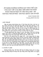 Áp dụng đường hướng dạy học theo thể loại vào dạy viết cho sinh viên năm thứ nhất khoa Ngoại ngữ và Văn hóa Anh - Mỹ Đại học Ngoại ngữ - Đại học Quốc gia Hà Nội