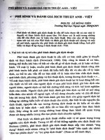 Phê bình và đánh giá dịch thuật Anh - Việt