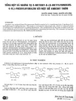 Tổng hợp và ngưng tụ 2 metoxy 5 (3 metylfuroxan 4 yl) phenylhyd9razin với một số andehit thơm
