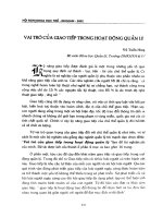 Vai trò của giao tiếp trong hoạt động quản lý
