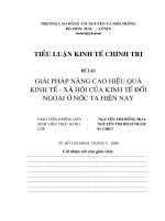 GIẢI PHÁP NÂNG CAO HIỆU QUẢ KINH TẾ XÃ HỘI CỦA KINH TẾ ĐỐI NGOẠI Ở NƯỚC TA HIỆN NAY