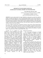 Cây có tinh dầu của việt nam, nguồn sản phẩm thiên nhiên dùng cho công nghiệp