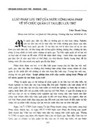 Luật pháp lưu trữ của nước cộng hòa Pháp về tổ chức quản lý tài liệu lưu trữ