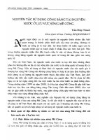 Nguyên tắc sử dụng công bằng tài nguyên nước ở lưu vực sông Mê Công