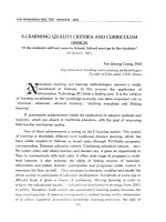 E-Learning Quality criteria and curriculum design If the students will not come to School , School must go to the students