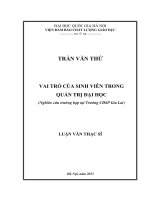 Vai trò của sinh viên trong quản trị đại học (nghiên cứu trường hợp tại trường CĐSP gia lai)